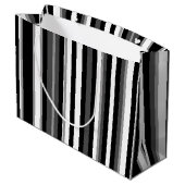Zwart en wit gestreept groot cadeauzakje (Achterkant Gekanteld)