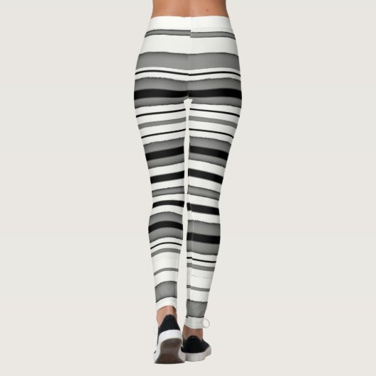 Zwart en wit gestreept leggings (Achterkant)