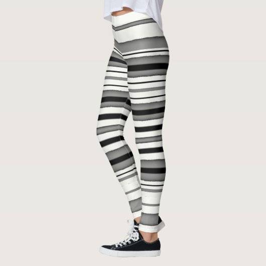 Zwart en wit gestreept leggings (Links)