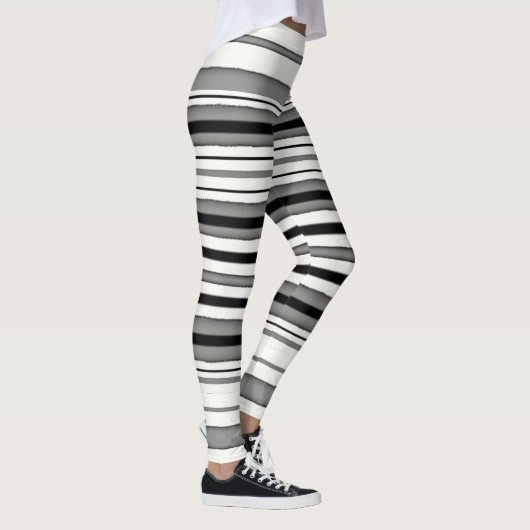 Zwart en wit gestreept leggings (Rechts)