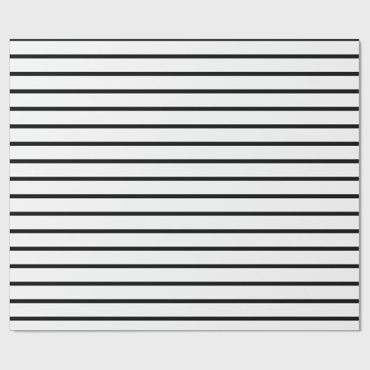 Zwart en wit gestreept omslagpapier cadeaupapier (Vlak)