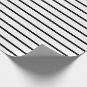 Zwart en wit gestreept omslagpapier cadeaupapier (Hoek)