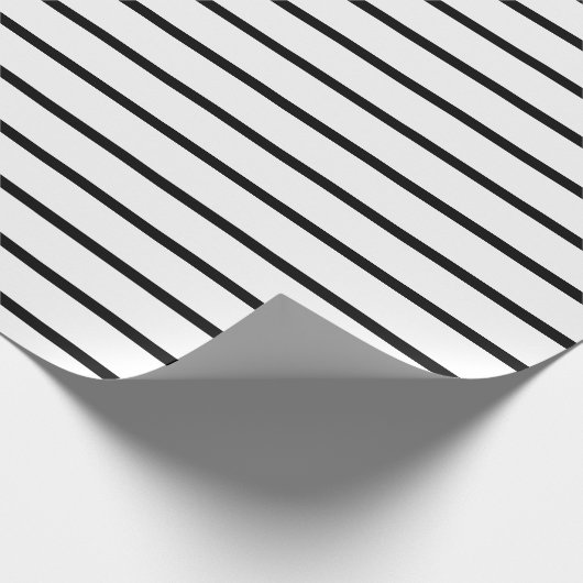 Zwart en wit gestreept omslagpapier cadeaupapier (Hoek)