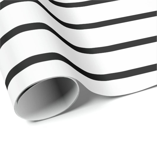 Zwart en wit gestreept omslagpapier cadeaupapier (Rol Hoek)