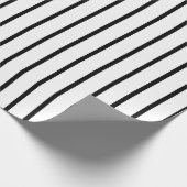 Zwart en wit gestreept omslagpapier cadeaupapier (Hoek)