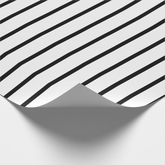 Zwart en wit gestreept omslagpapier cadeaupapier (Hoek)