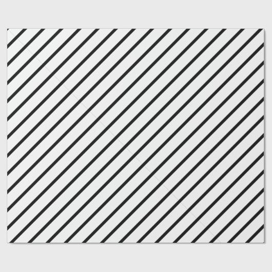 Zwart en wit gestreept omslagpapier cadeaupapier (Vlak)