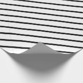 Zwart en wit gestreept omslagpapier cadeaupapier (Hoek)