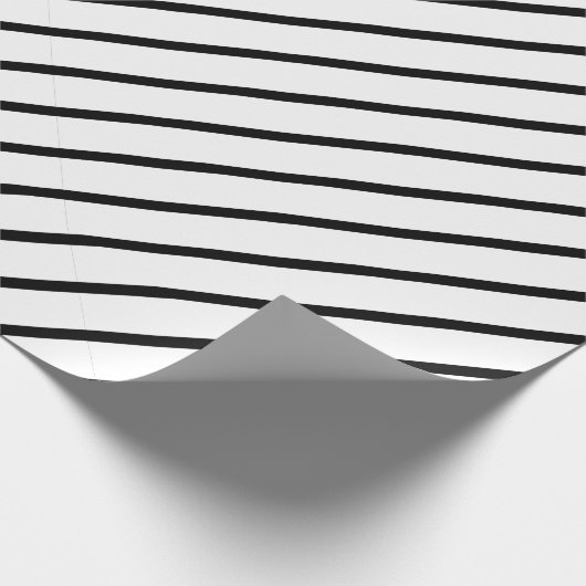 Zwart en wit gestreept omslagpapier cadeaupapier (Hoek)