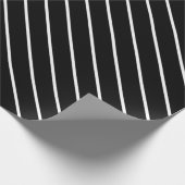 Zwart en wit gestreept omslagpapier cadeaupapier (Hoek)