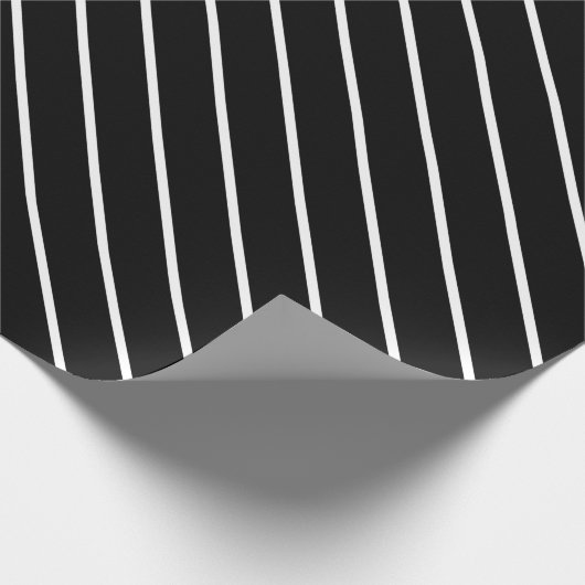 Zwart en wit gestreept omslagpapier cadeaupapier (Hoek)