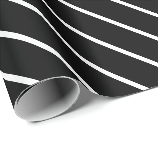 Zwart en wit gestreept omslagpapier cadeaupapier (Rol Hoek)