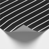 Zwart en wit gestreept omslagpapier cadeaupapier (Hoek)