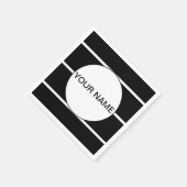 Zwart en wit gestreept servet (Hoek)