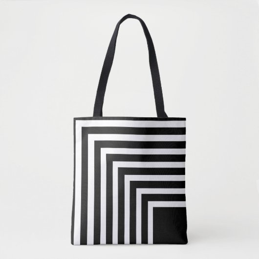 Zwart en wit gestreept tote bag (Voorkant)