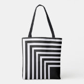 Zwart en wit gestreept tote bag (Achterkant)