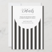 Zwart en wit gestreepte luifel geslachtneutraal kaart (Achterkant)