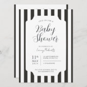 Zwart en wit gestreepte luifel geslachtneutraal kaart (Voorkant / Achterkant)