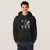 Zwart en Wit Gestreepte Vrede Liefde Voetbal Hoodie (Voorkant volledig)