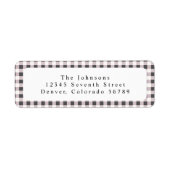 Zwart en wit Gingham geruit op maat  Etiket (Voorkant)