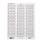 Zwart en wit Gingham geruit op maat  Etiket (Full Sheet)
