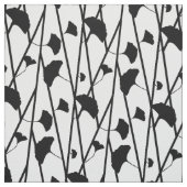Zwart en wit ginkgo verliest patroon stof (Swatch)