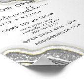 Zwart En Wit Glitter Agate Geode Luxe Zakelijk Poster (Hoek)