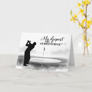 Zwart en Wit Golf Condoleancekaart Sorry Kaart