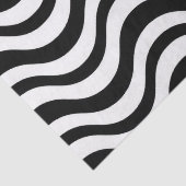 Zwart en wit golvend abstract patroon tissuepapier (Detail)