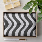 Zwart en wit golvend abstract patroon tissuepapier (Geschenk)
