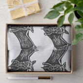 Zwart en Wit Gotisch Vleermuis Patroon Tissuepapier (Geschenk)