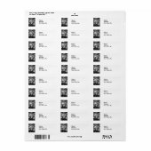 Zwart en Wit Gotische Masker Postzegels Etiket (Full Sheet)