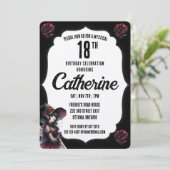 Zwart en Wit Gotische Verjaardag Kaart (Staand voorkant)