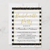 Zwart en wit goud folie harten vrijgezellenfeest kaart (Voorkant)