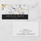 Zwart en Wit Goud Marmer Abstract Visitekaartje (Voorkant / Achterkant)