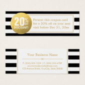 Zwart en Wit Goud Schoonheidssalon Kortingsbon Mini Visitekaartjes (Voorkant /achterkant)