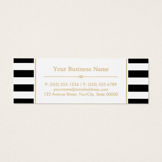Zwart en Wit Goud Schoonheidssalon Kortingsbon Mini Visitekaartjes (Achterkant)