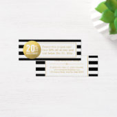 Zwart en Wit Goud Schoonheidssalon Kortingsbon Mini Visitekaartjes (Bureau)