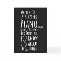 Zwart en Wit Grappige Pianokaarten Voor Vrouwen Ha