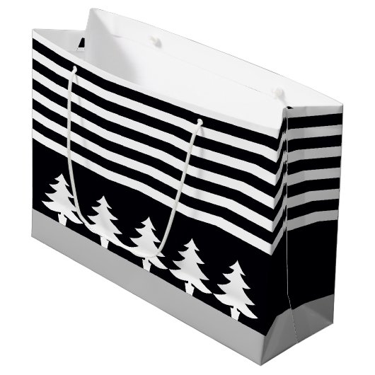 Zwart en wit groot cadeauzakje (Voorkant Gekanteld)