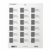 Zwart en wit groot zigzagpatroon met chevrons etiket (Full Sheet)