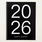 Zwart en Wit Grote Jaargetallen Planner (Voorkant)
