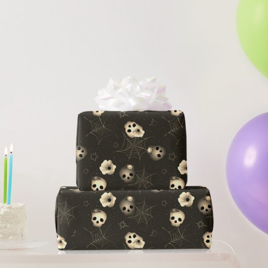 Zwart en wit Halloween Patroon Cadeaupapier (Feestgeschenken)