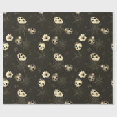 Zwart en wit Halloween Patroon Cadeaupapier (Vlak)