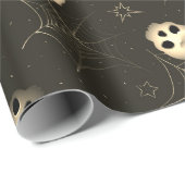 Zwart en wit Halloween Patroon Cadeaupapier (Rol Hoek)