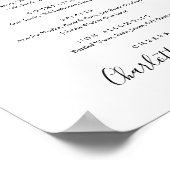 Zwart en wit handgeschreven drankjes menu bord poster (Hoek)