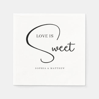 Zwart en wit handgeschreven script bruiloft servet