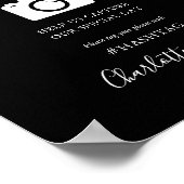 Zwart en wit handtekening Oh Snap bord Poster (Hoek)