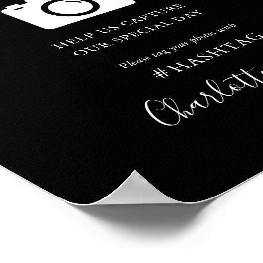 Zwart en wit handtekening schrift Oh Snap bord Poster (Hoek)