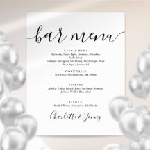 Zwart En Wit Handtekening Script Bar Menu Bord